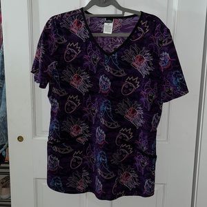 Disney villains scrub top medium purple